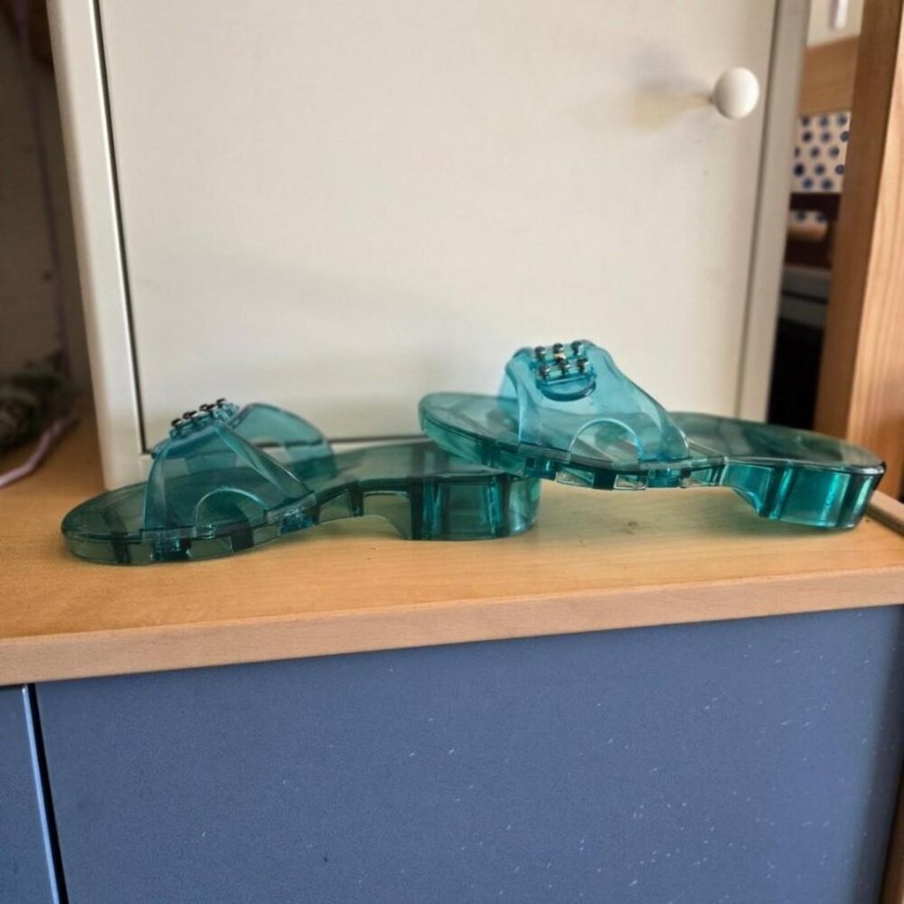 Patricia Green blue jelly sandals